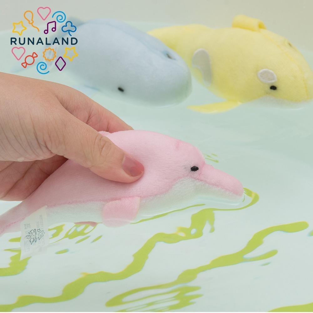 RUNALAND-抓抓小魚好朋友(安撫玩偶-3入/組) 洗澡玩具 送禮推薦 噴水魚 鯨魚 海豚 戲水玩具-細節圖6