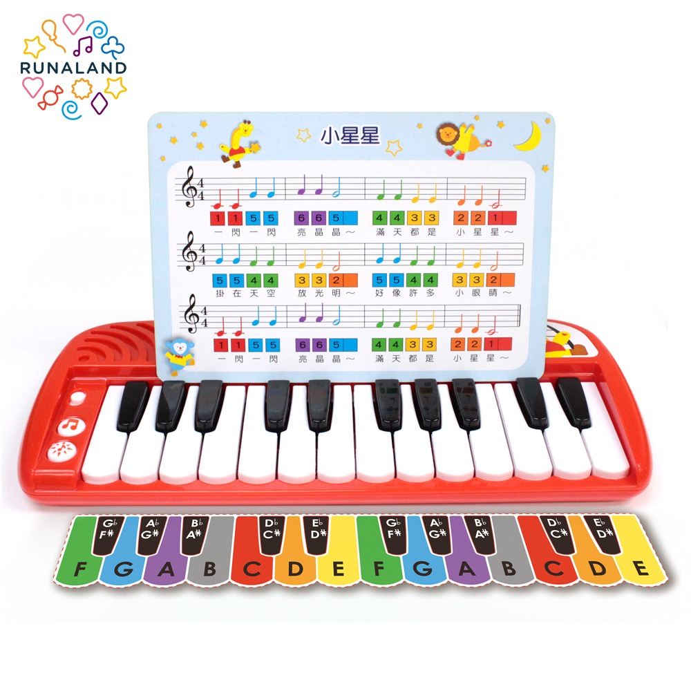 RUNALAND-寶寶迷你鋼琴 附成長遊戲書 3種音色切換（鋼琴、小喇叭、薩克斯風） 知育玩具 電子琴-細節圖3