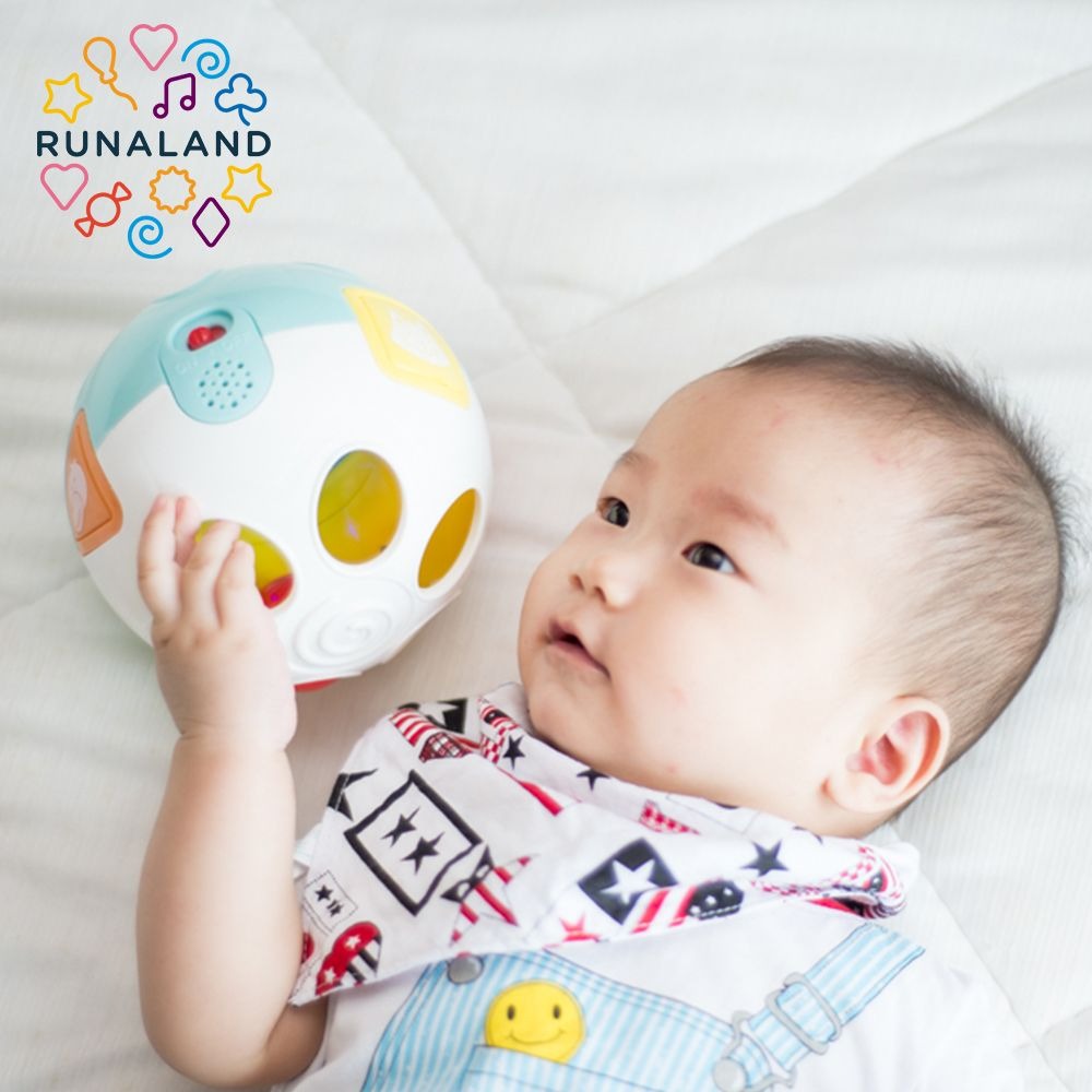 RUNALAND-寶寶音樂遊戲球 （附親子共玩圖卡） 安撫玩具 認知學習 滾滾球 五感統合 動物叫聲 彌月禮-細節圖2