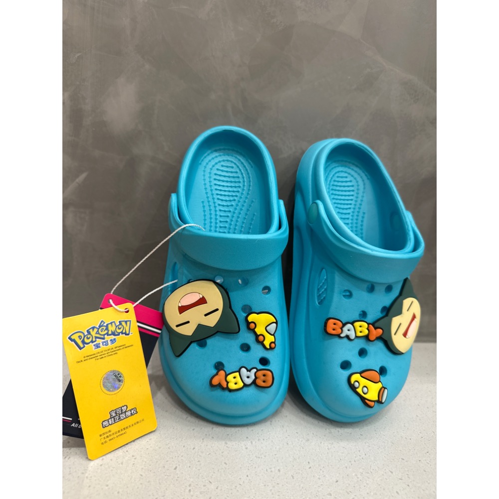 《雷標正版》寶可夢洞洞鞋 卡比獸 兒童洞洞拖鞋男童涼拖夏季女童防滑 中大童EVA輕便外穿 沙灘洞洞鞋 兒童洞洞鞋-規格圖2