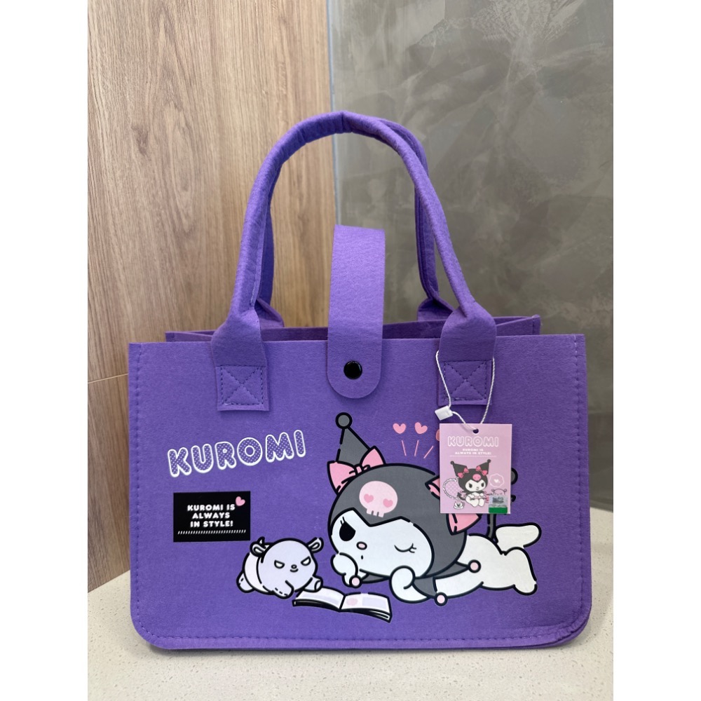 《正版》湯姆貓傑利鼠 三麗鷗 KT 酷洛米 人魚漢頓 彩虹熊  Care Bears 大耳狗 毛氈布補習袋 手提袋-規格圖3