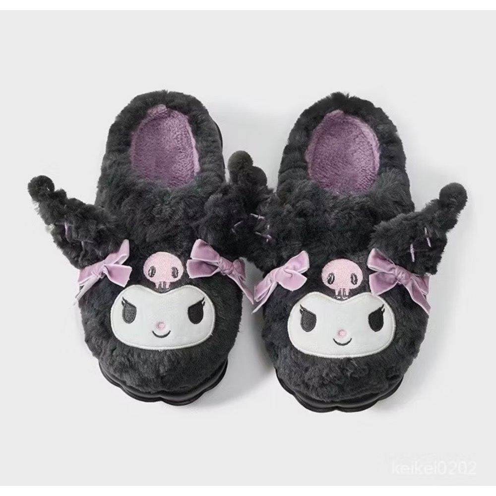 庫洛米棉拖鞋 酷洛米女室內居家拖鞋 可愛保暖防滑毛絨 冬季棉鞋 可外穿 棉鞋 棉拖鞋 保暖拖鞋 室內拖鞋-細節圖3