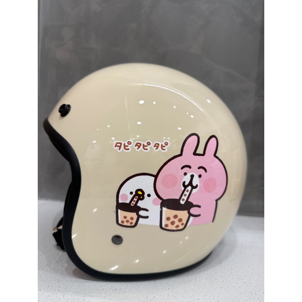 《正版》EVO 卡娜赫拉-喫茶趣  復古帽 3/4罩安全帽 米白色款 CA-310M 智同-細節圖3