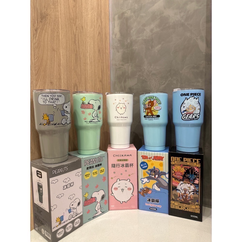 《正版》冰霸杯 湯姆貓與傑利鼠冰霸杯航海王冰霸杯 史努比冰霸杯 900ml SNOOPY PEANUTS 保溫瓶-細節圖2