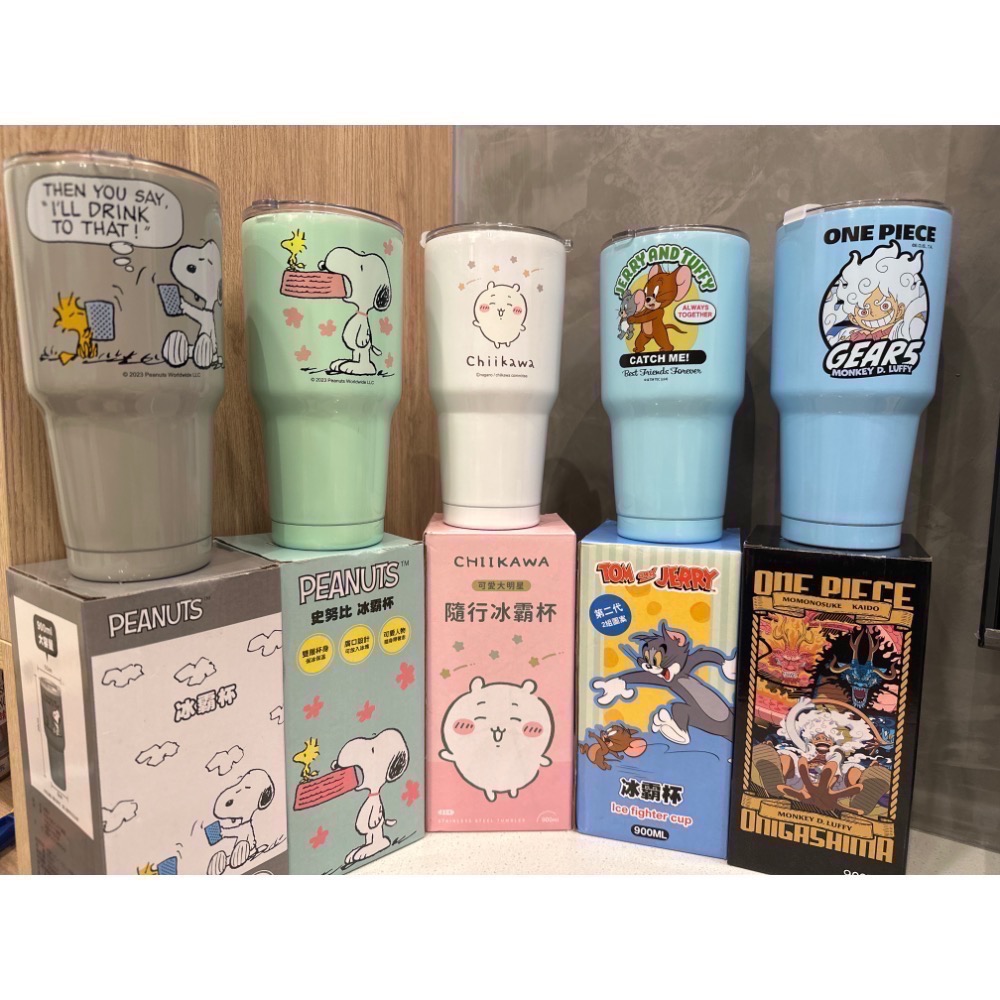 《正版》冰霸杯 湯姆貓與傑利鼠冰霸杯航海王冰霸杯 史努比冰霸杯 900ml SNOOPY PEANUTS 保溫瓶-細節圖3