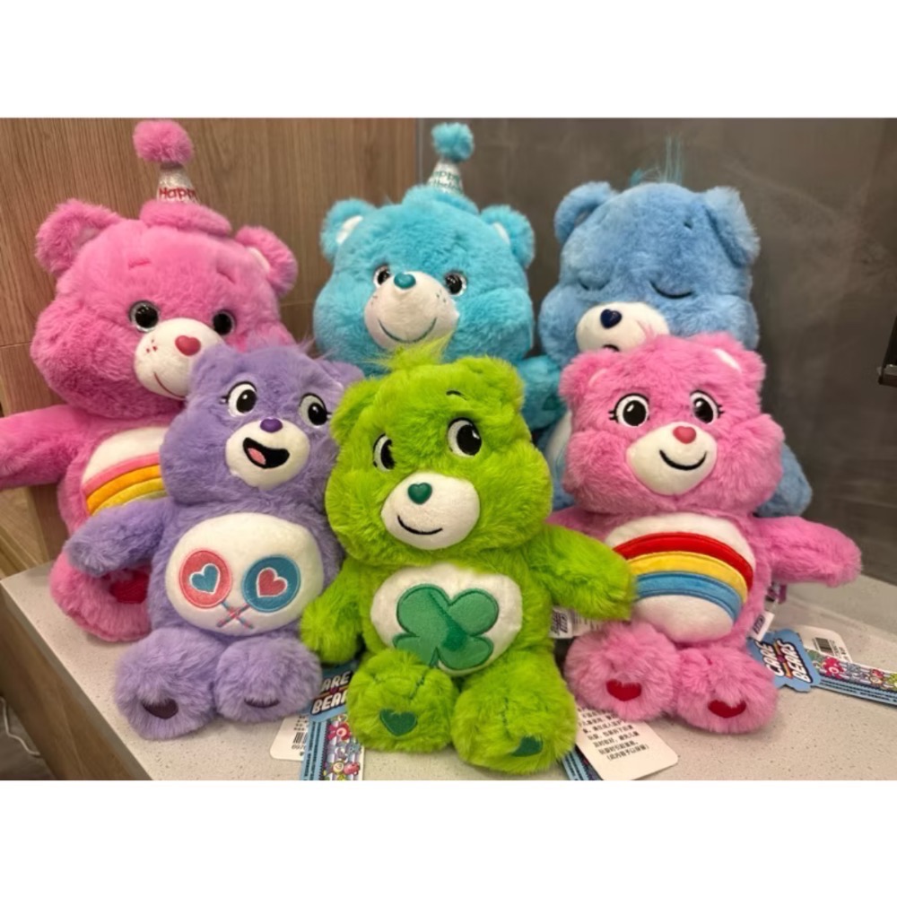 《雷標正版》Care Bears 彩虹熊娃娃 愛心小熊娃娃 生日派對帽彩虹熊 吊飾 鑰匙圈吊飾 吸盤娃娃 台灣現貨全新-細節圖7