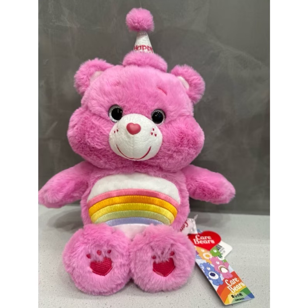 《雷標正版》Care Bears 彩虹熊娃娃 愛心小熊娃娃 生日派對帽彩虹熊 吊飾 鑰匙圈吊飾 吸盤娃娃 台灣現貨全新-規格圖11