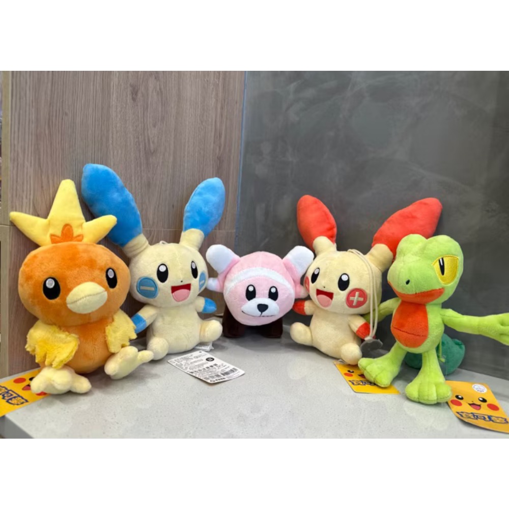 《正版》神奇寶貝玩偶 炎兔兒喵喵敲音猴 咚咚鼠 瓦斯彈 正電拍拍負電拍拍 木守宮 童偶熊 火稚雞 15公分6英吋 寶可夢-細節圖3
