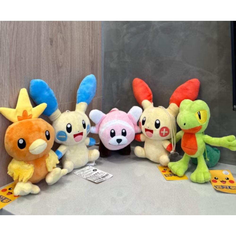 《正版》神奇寶貝玩偶 炎兔兒喵喵敲音猴 咚咚鼠 瓦斯彈 正電拍拍負電拍拍 木守宮 童偶熊 火稚雞 15公分6英吋 寶可夢-細節圖4