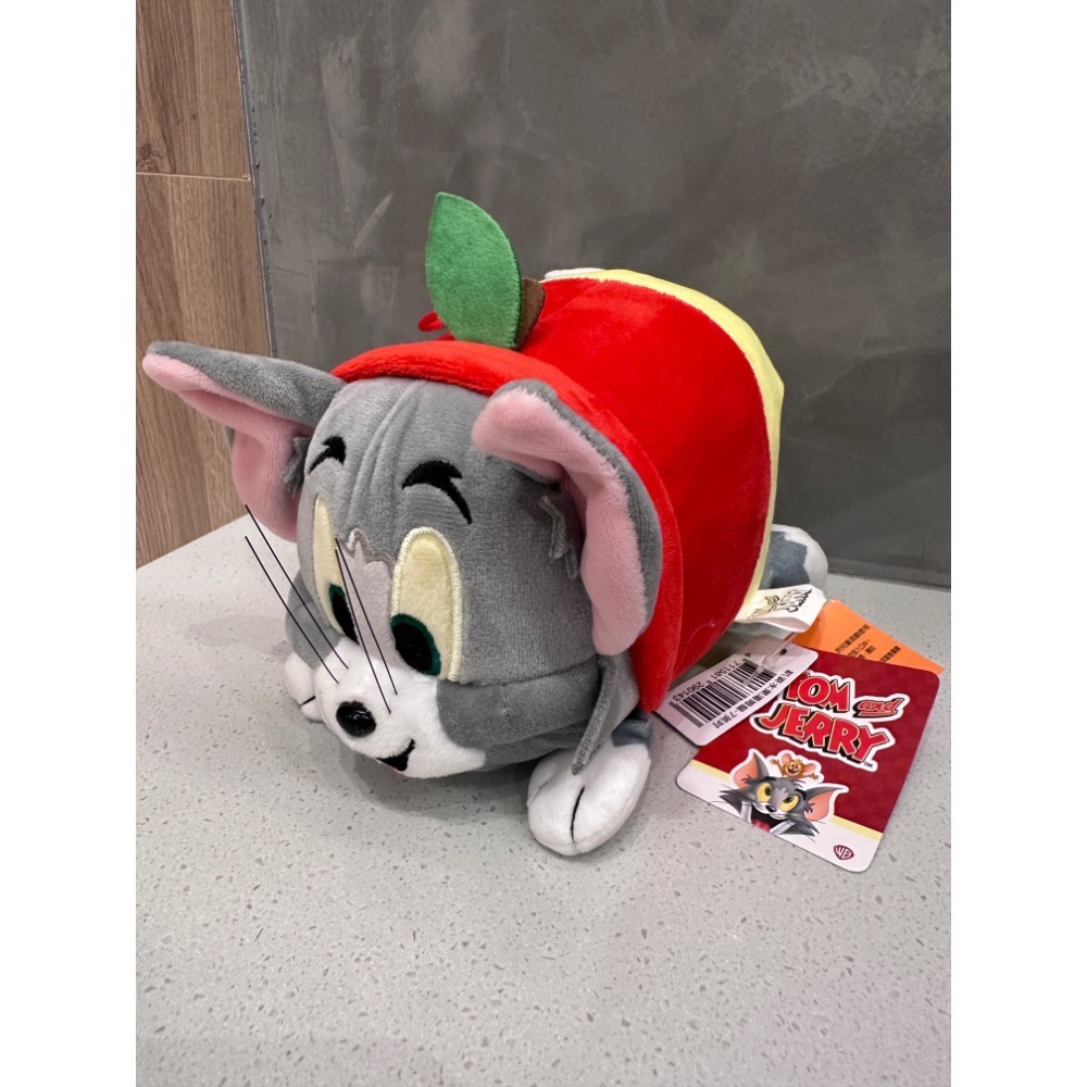 《正版》湯姆貓與傑利鼠趴姿水果 玩偶 TOM & JERRY湯姆貓 7英吋 湯姆貓 絨毛娃娃 娃娃 禮物-細節圖2