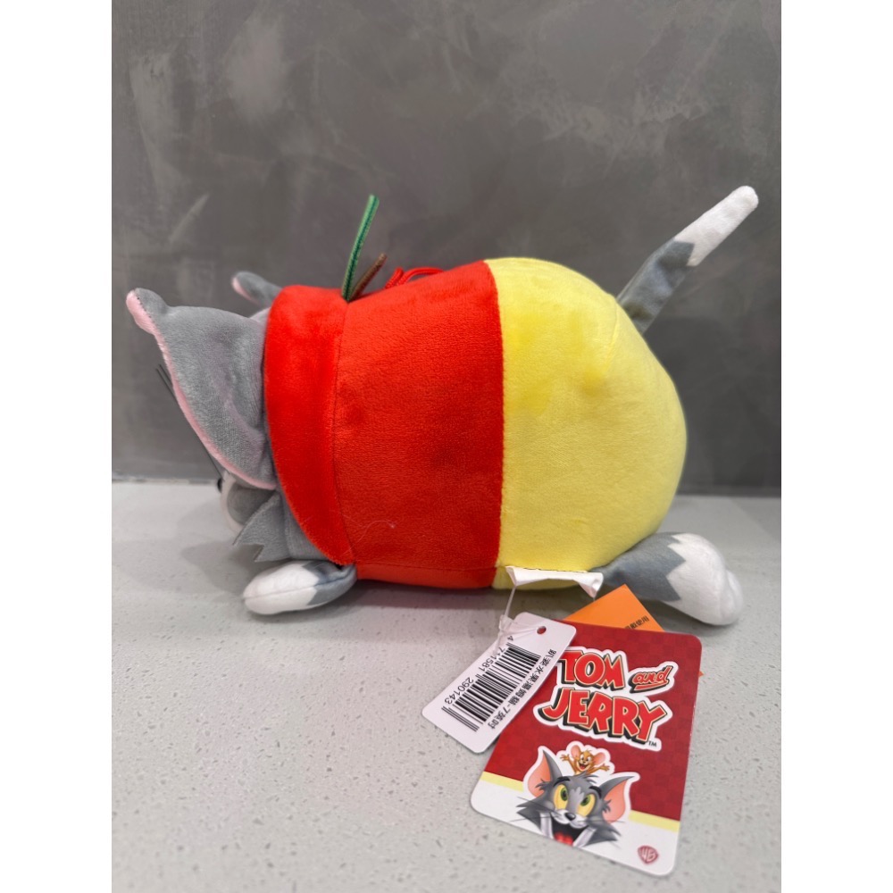 《正版》湯姆貓與傑利鼠趴姿水果 玩偶 TOM & JERRY湯姆貓 7英吋 湯姆貓 絨毛娃娃 娃娃 禮物-細節圖3