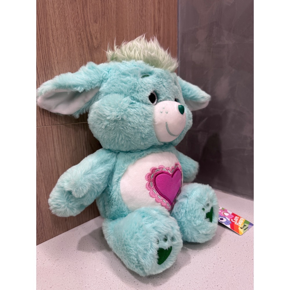 《雷標正版》Care Bear 彩虹熊 愛心小熊 動物款 玩偶 娃娃 35公分 小羊綠-細節圖2