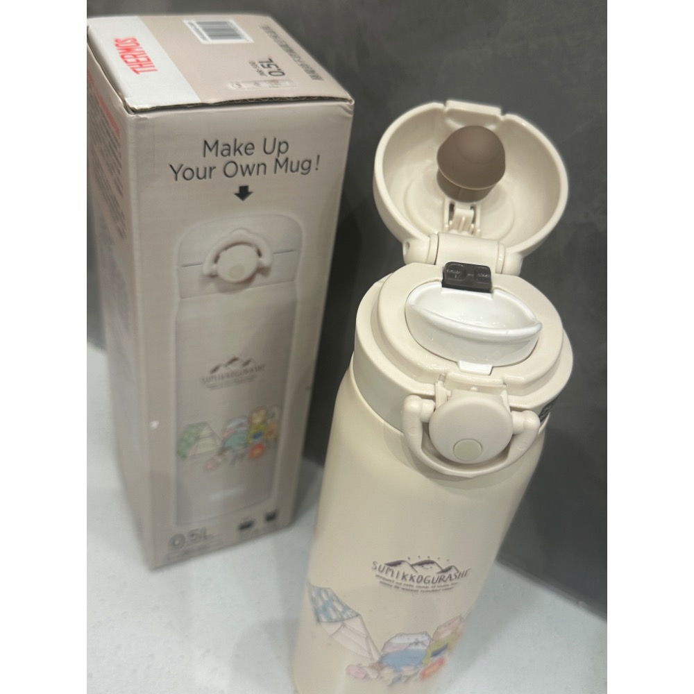 膳魔師保溫瓶角落生物500ml THERMOS   膳魔師x角落小夥伴304保溫杯彈式上蓋 超輕量210g-細節圖2