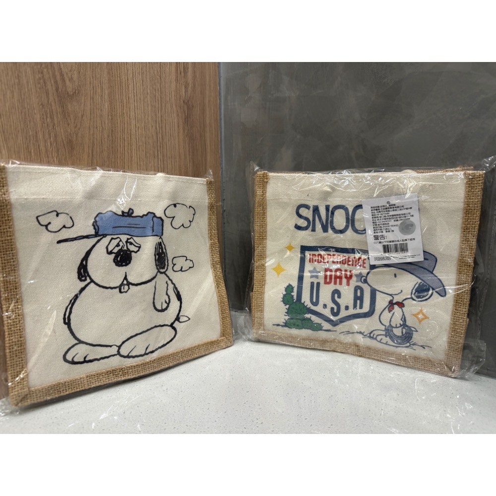 《正版》史努比麻布手提袋 史努比 歐拉夫 Peanuts 麻布禮物袋-細節圖2