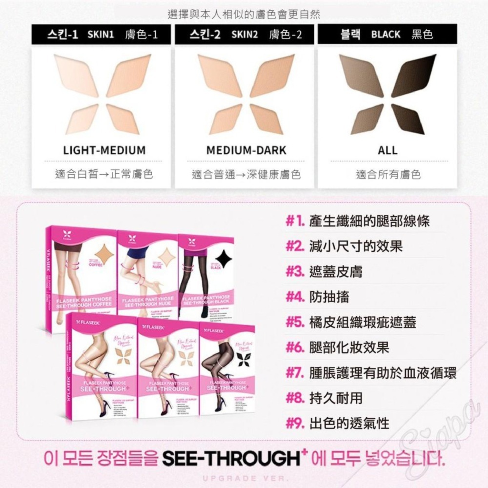Siapa✈🇰🇷 韓國㊣FLASEEK 升級版減壓透氣美膚塑形顯瘦不勾絲彈性絲襪 顯瘦絲襪 塑身壓力襪-細節圖4