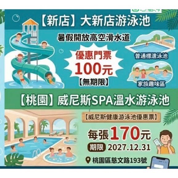 新北｜樂飛翔親子運動樂園｜大新店游泳池｜水藍天｜鑫北一🍭桃園威尼斯溫水游泳池 📍王子媽親子票💕:@m588.-規格圖11