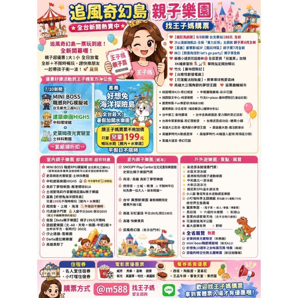 追風奇幻島全新館汐止遠雄重力反叛主題親子❤️【瘋狂馬戲團】8/8新開 台北車站 188元王子媽親子票紙本優惠🉐快速出-細節圖4
