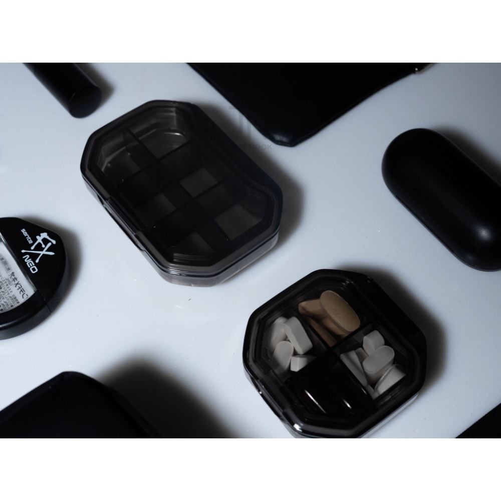 [THE NOOK] | 黑色分裝藥盒 4格/6格（台灣現貨出貨）-細節圖3
