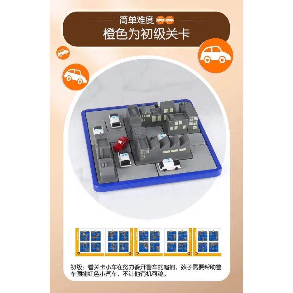 140關 進階版驚險攔截 驚險圍捕 圍捕任務 警車大追擊 抓住強盜 小紅車塞車時間 邏輯推理 益智遊戲玩具桌遊-細節圖4