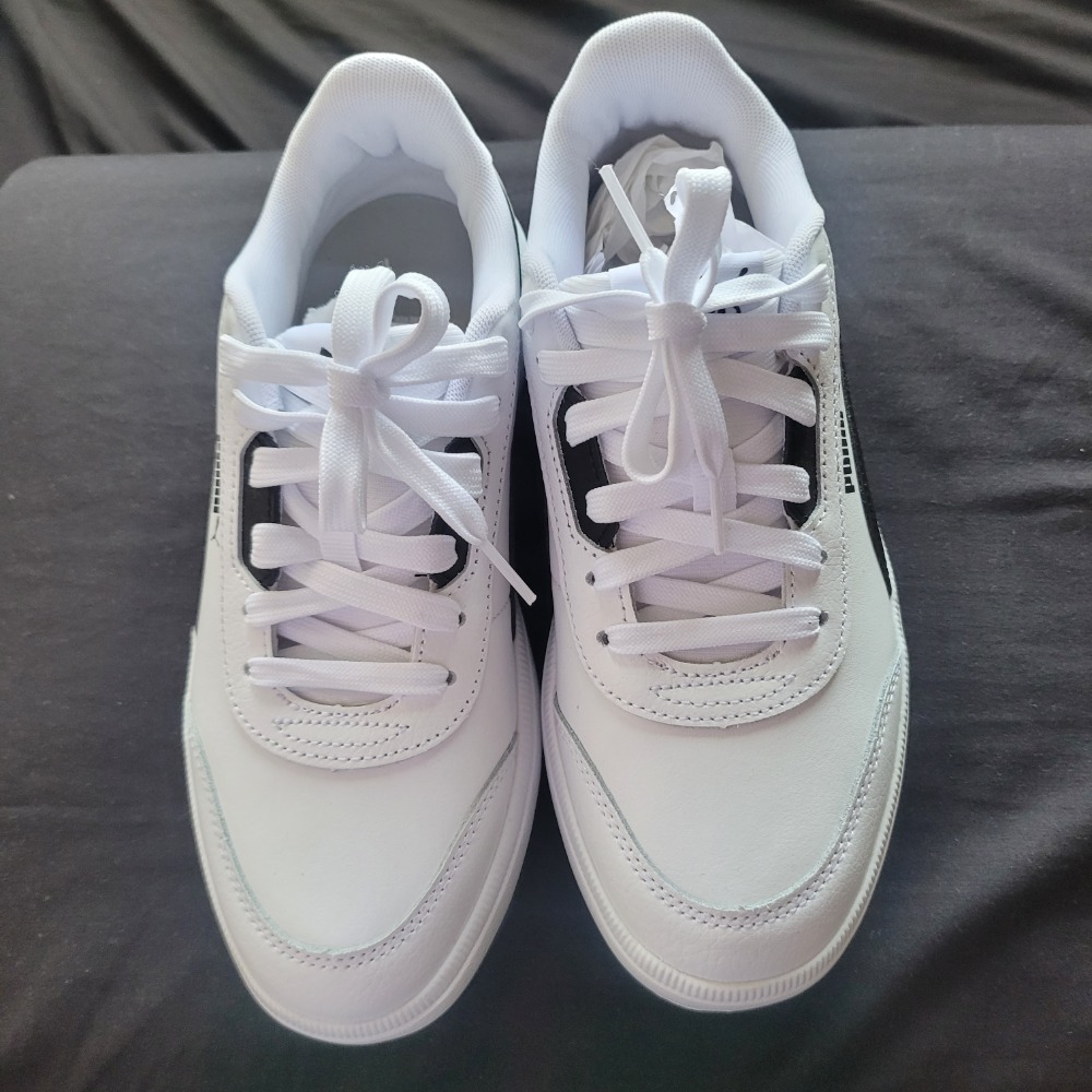 PUMA 休閒鞋38 Roma Feminine Wns 女鞋 白 黑 復古 微厚底 小白鞋-細節圖2