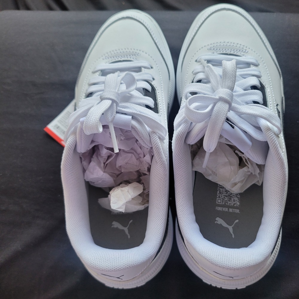 PUMA 休閒鞋38 Roma Feminine Wns 女鞋 白 黑 復古 微厚底 小白鞋-細節圖4