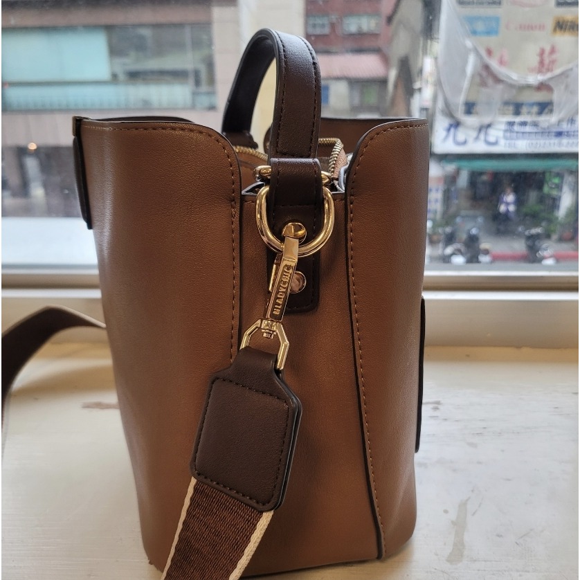 時尚韓版小包可愛水桶包咖啡色-細節圖3