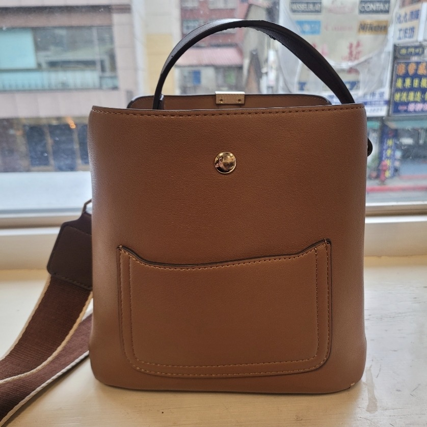 時尚韓版小包可愛水桶包咖啡色-細節圖4