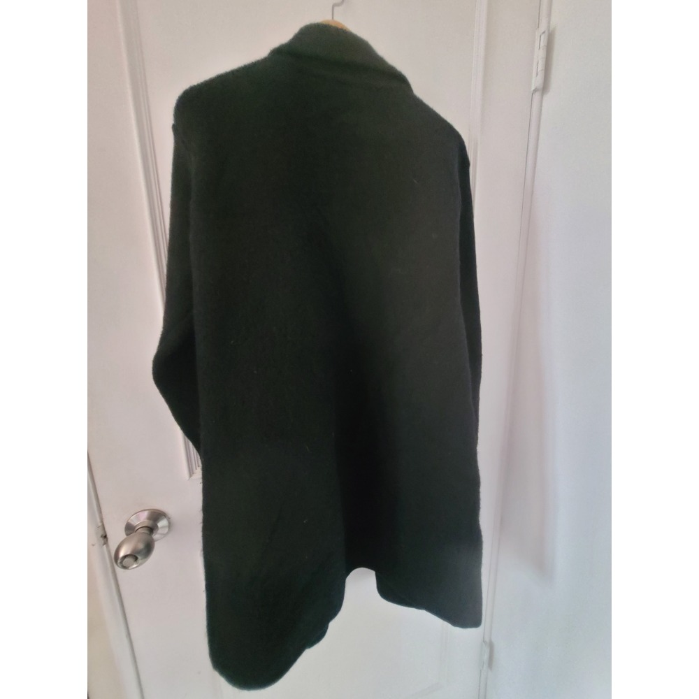 Eunicr針織黑外套羊毛保暖大衣-細節圖2