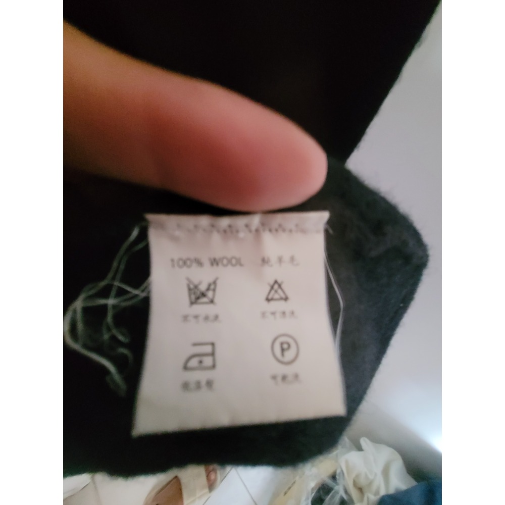 Eunicr針織黑外套羊毛保暖大衣-細節圖4