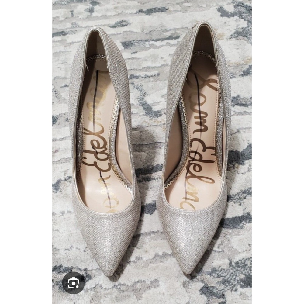 Sam Ede|man  Danna Glam Mesh Pumps 銀色高跟鞋7號-細節圖2
