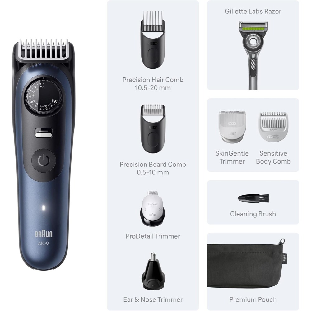【叮噹電子】全新Braun 百靈 9系列 AIO9530 多功能造型器電動刮鬍刀-細節圖3