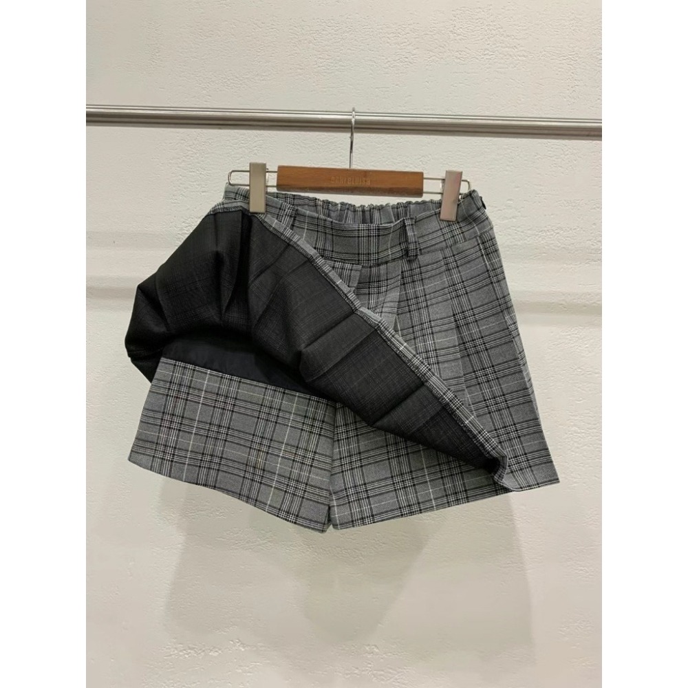 優佳 現貨 韓國 格紋百褶褲裙 B-092302-細節圖9