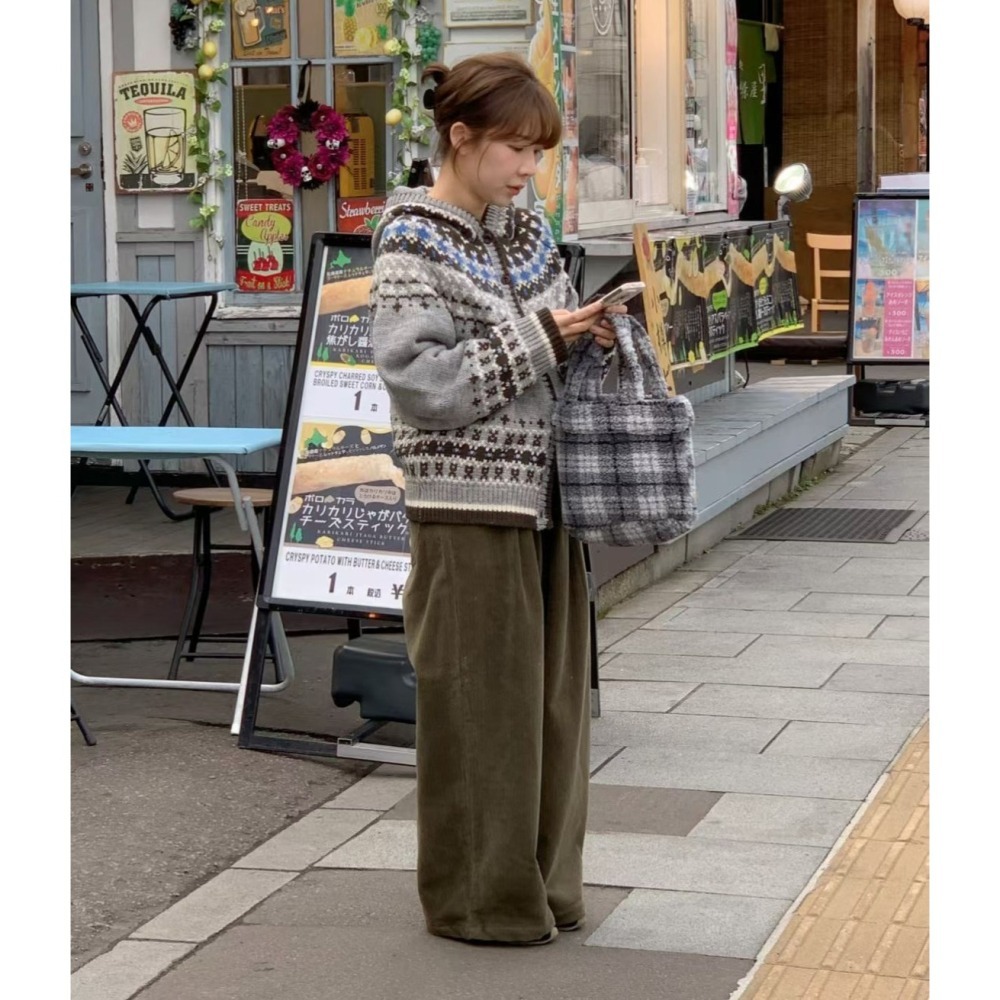 現貨 韓國 費爾島緹花羊毛針織外套 O-1023-細節圖3