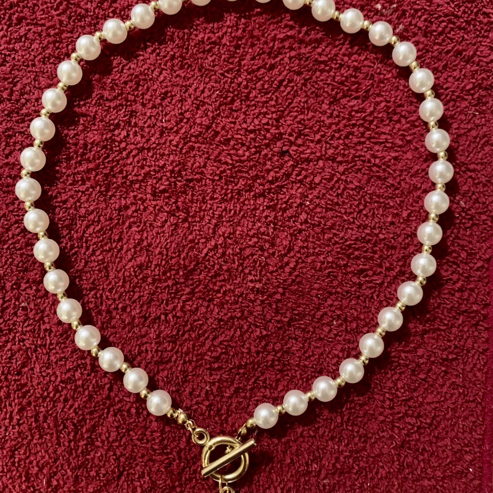 珍珠愛心項鍊-細節圖3