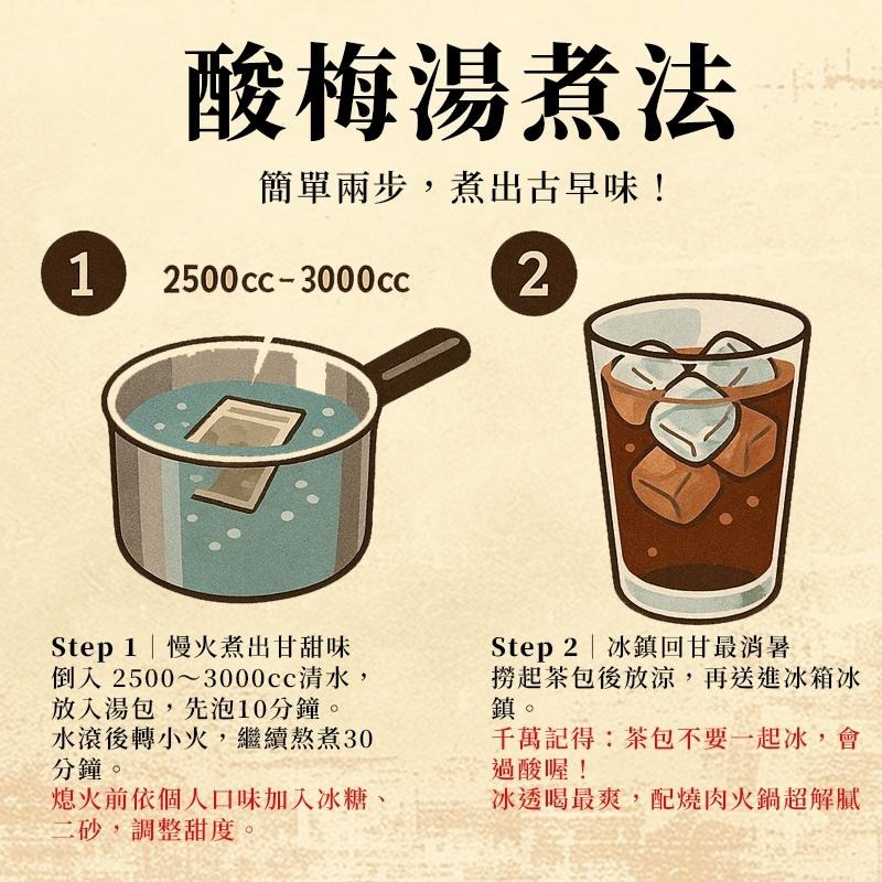 「古早味酸梅湯」｜三輪車阿叔｜夏日限定！(家庭包)烏梅×山楂×甘草慢火熬煮-細節圖5