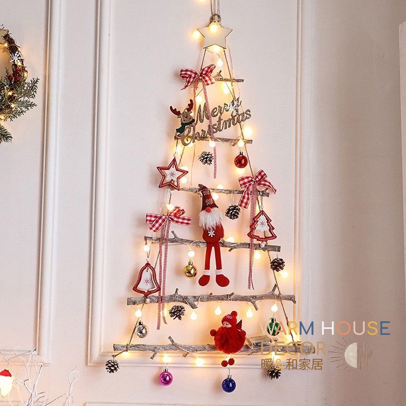 【台灣現貨】✨韓系木質壁掛聖誕樹✨ 聖誕佈置 聖誕樹 聖誕裝飾 樹枝聖誕樹 聖誕用品 聖誕樹裝飾 聖誕裝飾 聖誕節裝飾-細節圖2