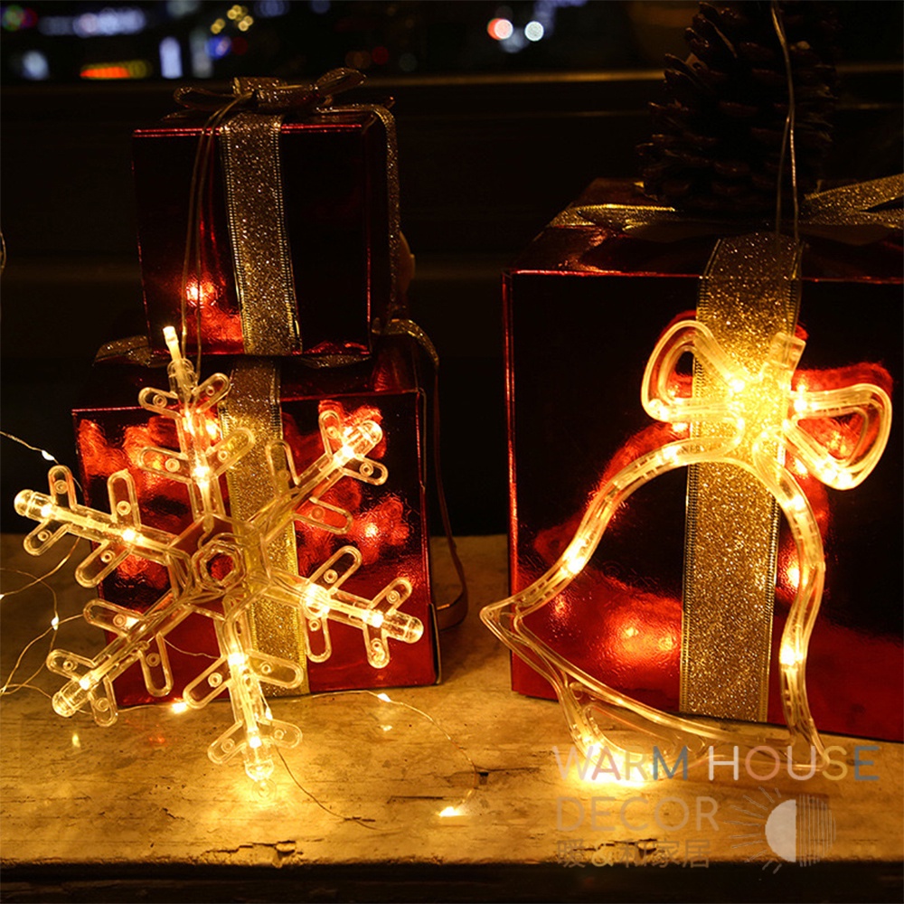 【現貨供應】Warm House 聖誕節氣氛燈飾 LED燈吸盤窗邊裝飾燈 聖誕節 燈飾 燈串 聖誕佈置 窗簾燈 櫥窗吊燈-細節圖3