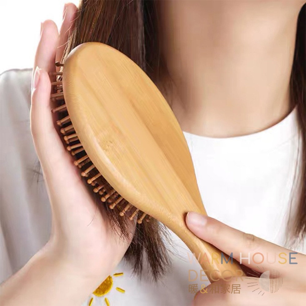 【暖&和家居】台灣現貨  氣囊氣墊按摩梳 穴道按摩齒梳 氣墊梳 頭皮按摩梳 氣墊梳 木質髮梳 木梳 梳子 順髮梳 美髮梳-細節圖3