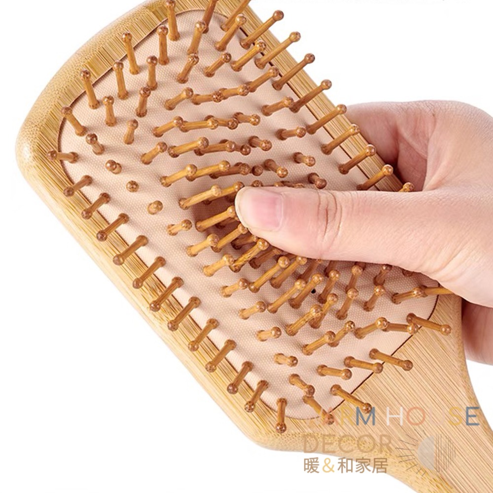 【暖&和家居】台灣現貨  氣囊氣墊按摩梳 穴道按摩齒梳 氣墊梳 頭皮按摩梳 氣墊梳 木質髮梳 木梳 梳子 順髮梳 美髮梳-細節圖6