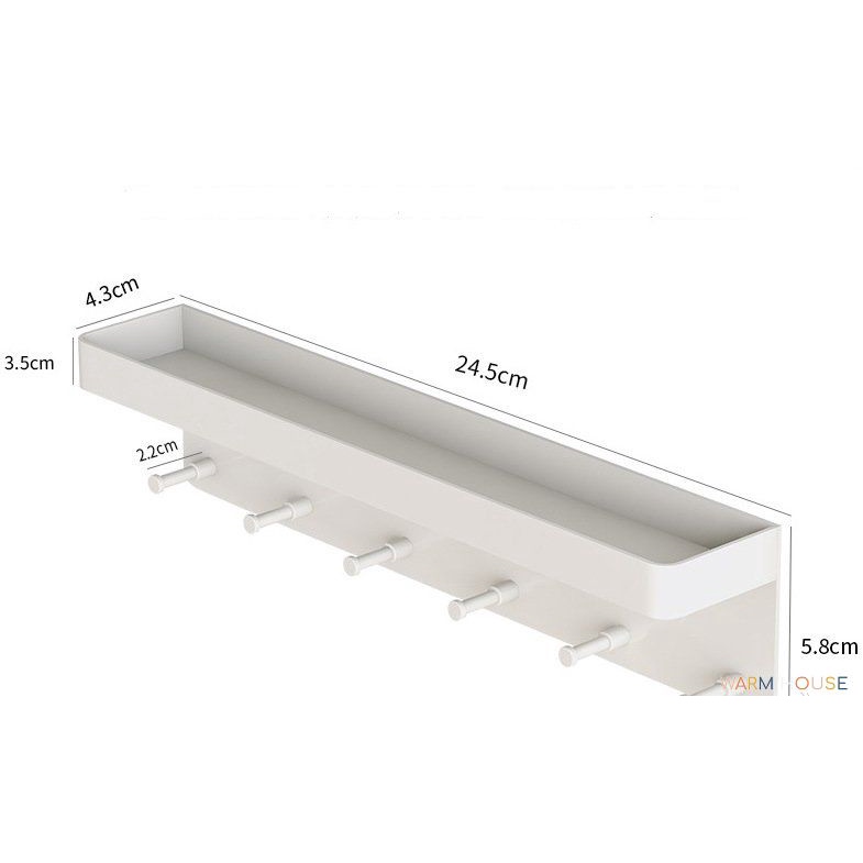 【暖&和家居】台灣現貨 純白門口鑰匙架 鑰匙掛勾 玄關置物架 不鏽鋼鑰匙架 免打孔置物架 鑰匙掛勾 牆上掛勾 入門玄關收-細節圖8