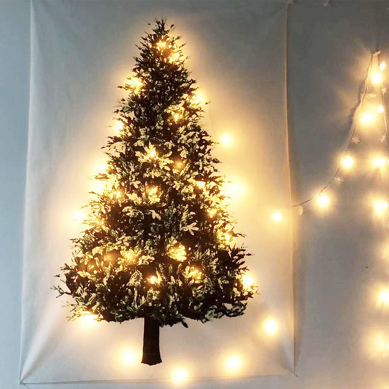 【台灣現貨】Warm House 聖誕佈置 聖誕松樹掛布 聖誕掛布 發光聖誕掛布背景 聖誕裝飾 佈置-細節圖3