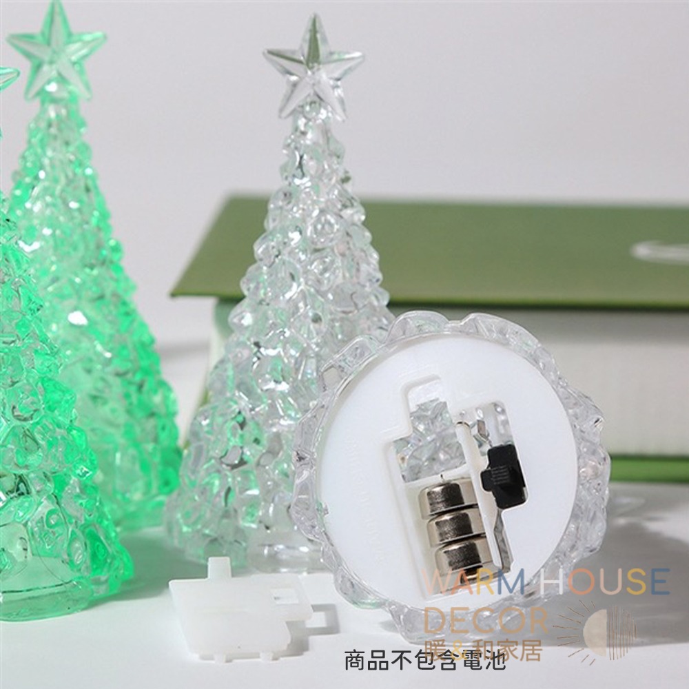 【暖&和家居】台灣現貨 桌面佈置發光聖誕樹 聖誕裝飾 桌上擺飾 節日佈置 發光裝飾 仿水晶小聖誕樹 聖誕節裝飾-細節圖11