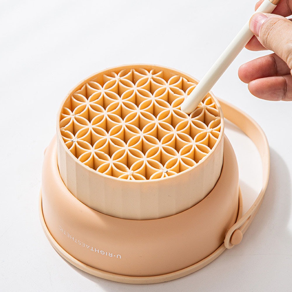 【暖&和家居】 化妝刷晾曬清潔籃 化妝刷具清潔 化妝刷收納 美妝蛋晾曬 化妝用品清潔 美妝用具清潔 美妝蛋清潔-細節圖4