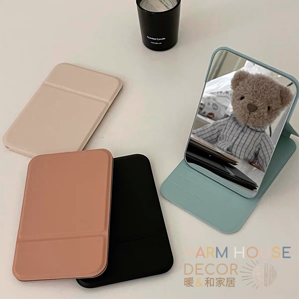 【暖&和家居】質感鏡子 折疊化妝鏡 化妝鏡 美妝鏡 可攜帶化妝鏡 小鏡子 摺疊鏡 桌上鏡 化妝台鏡 鏡子 宿舍鏡子 鏡子-細節圖2