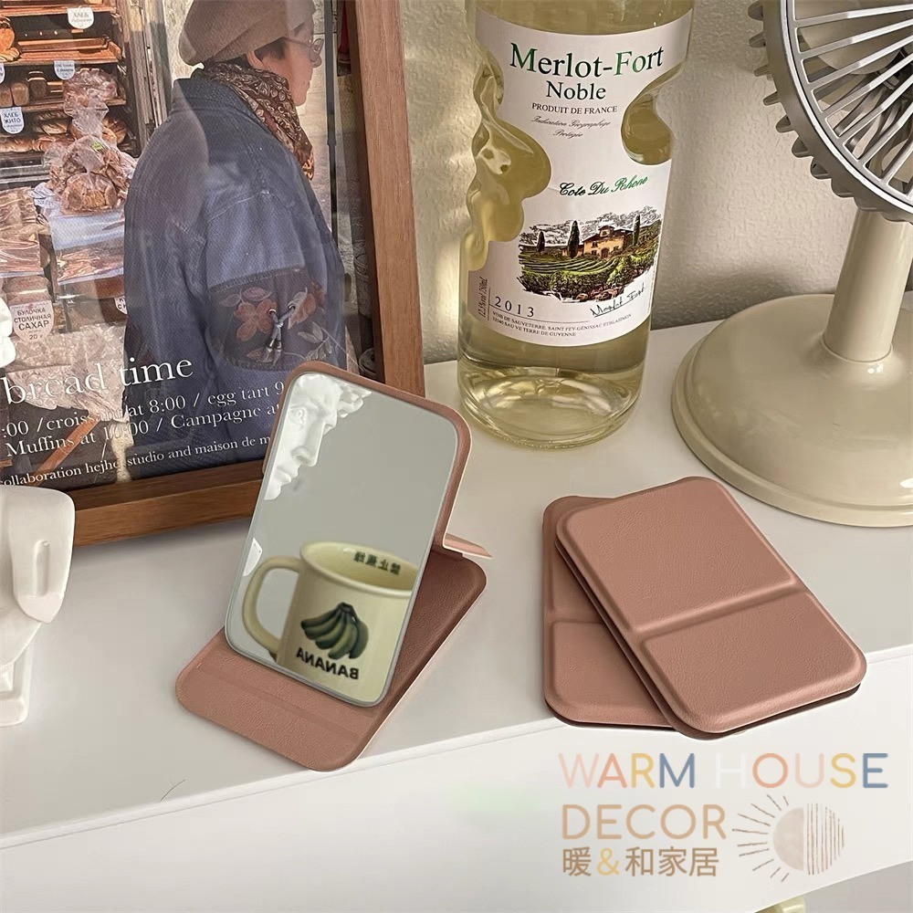 【暖&和家居】質感鏡子 折疊化妝鏡 化妝鏡 美妝鏡 可攜帶化妝鏡 小鏡子 摺疊鏡 桌上鏡 化妝台鏡 鏡子 宿舍鏡子 鏡子-細節圖5