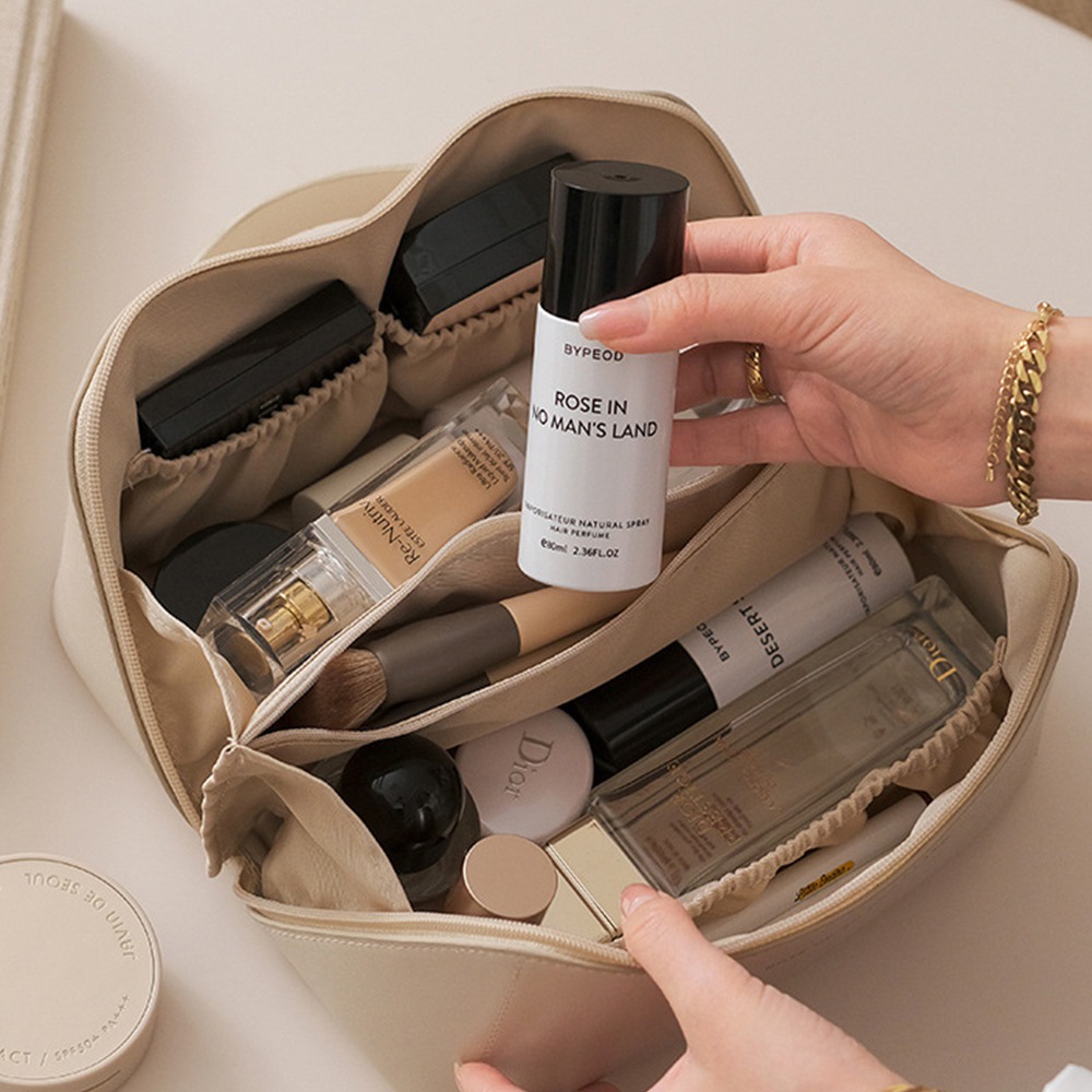 【暖&和家居】台灣現貨 風琴枕頭化妝包 大容量化妝包 化妝品收納包 旅行洗漱包 化妝包 洗漱包 保養品收納-細節圖4