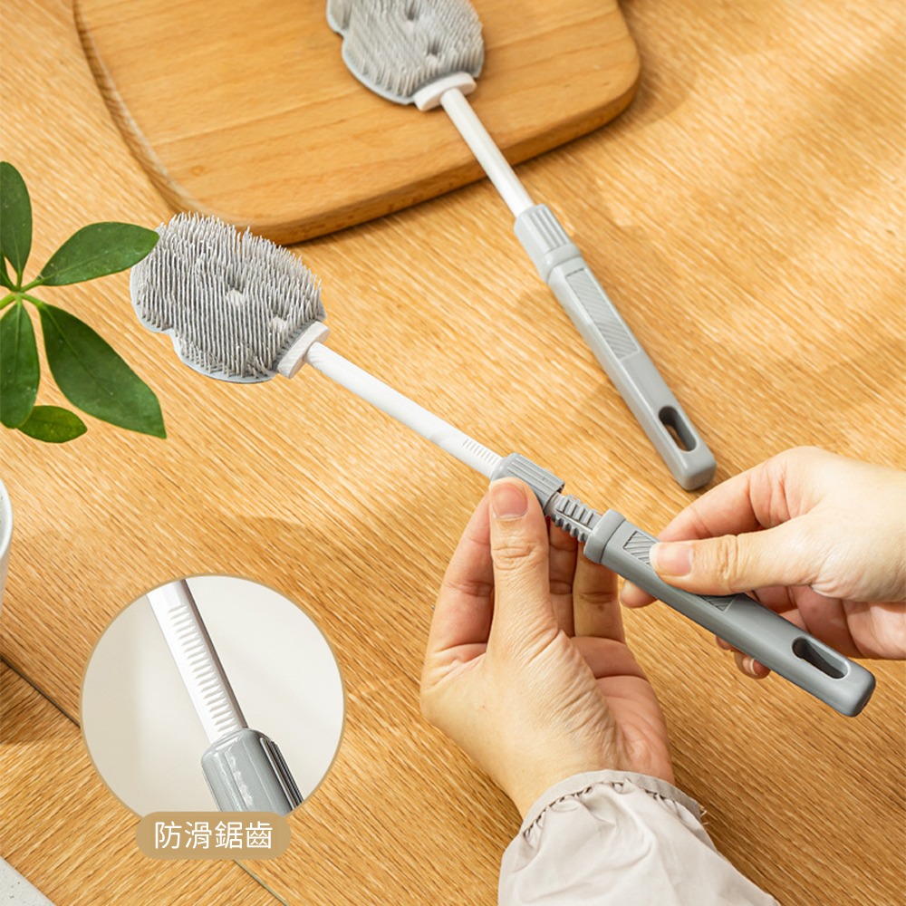 【暖&和家居】台灣現貨 矽膠奶瓶清潔刷 清潔刷 洗杯刷 刷杯神器 廚房清潔 保溫杯刷 伸縮手柄刷 刷子 清潔刷具 洗碗刷-細節圖8