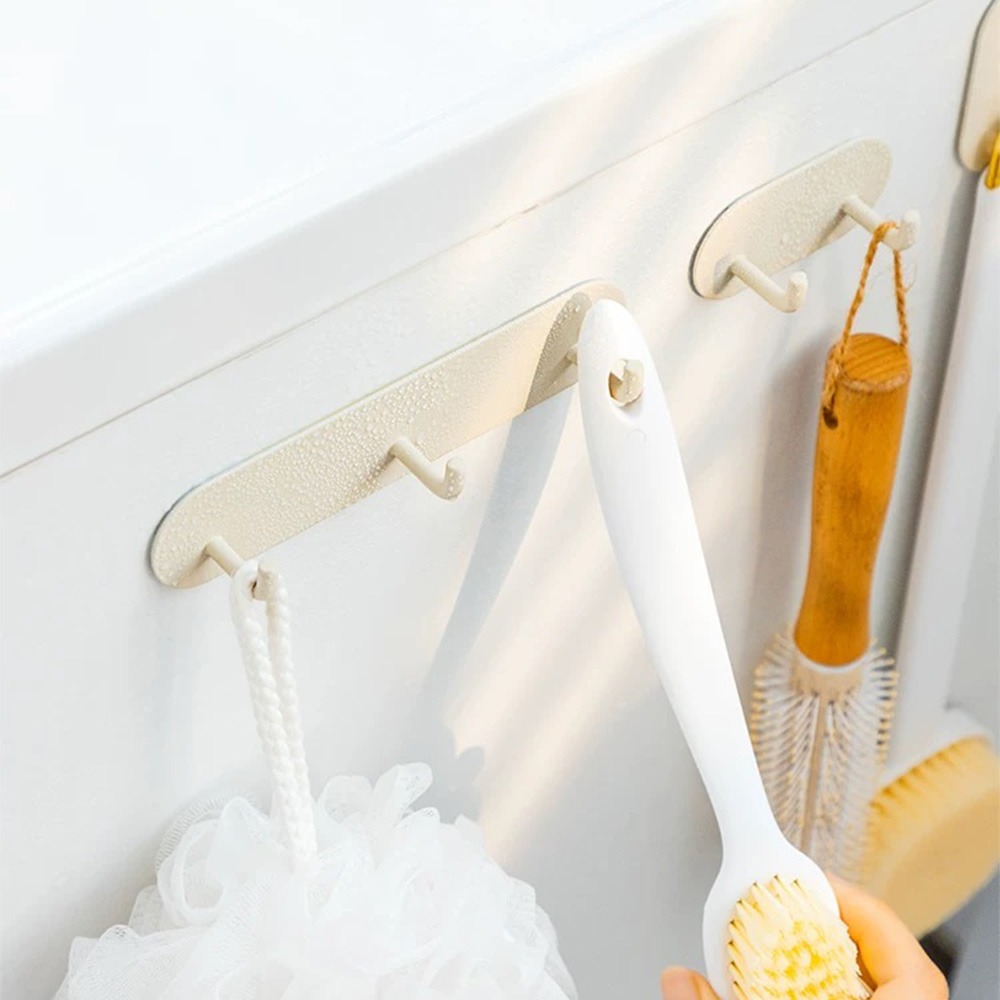 【暖&和家居】奶油色掛鉤 掛鉤 無痕掛勾 衣帽架 衣架 墻壁黏貼掛勾  廚房掛勾 包包掛勾 白色掛勾 浴室掛勾-細節圖3