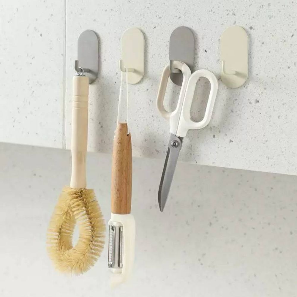 【暖&和家居】奶油色掛鉤 掛鉤 無痕掛勾 衣帽架 衣架 墻壁黏貼掛勾  廚房掛勾 包包掛勾 白色掛勾 浴室掛勾-細節圖8