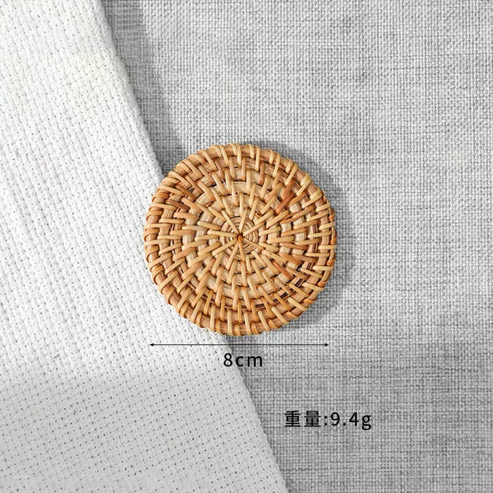 【暖&和家居】台灣現貨 杯墊 藤編隔熱餐墊 編織杯墊 隔熱墊 餐墊 圓形餐墊 鍋墊  復古藤編杯墊 鍋墊 餐墊 廚房杯墊-規格圖11